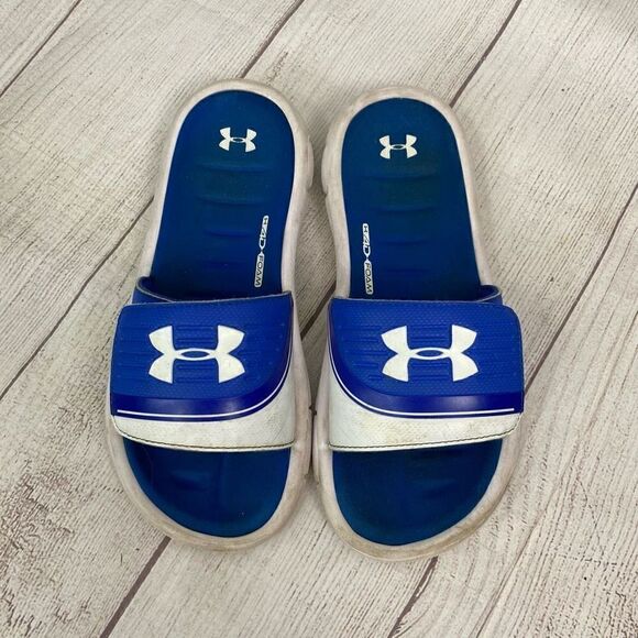 Under Armour comfort slides w/adjustable top strap sz 5 youth - Picture 1 of 8